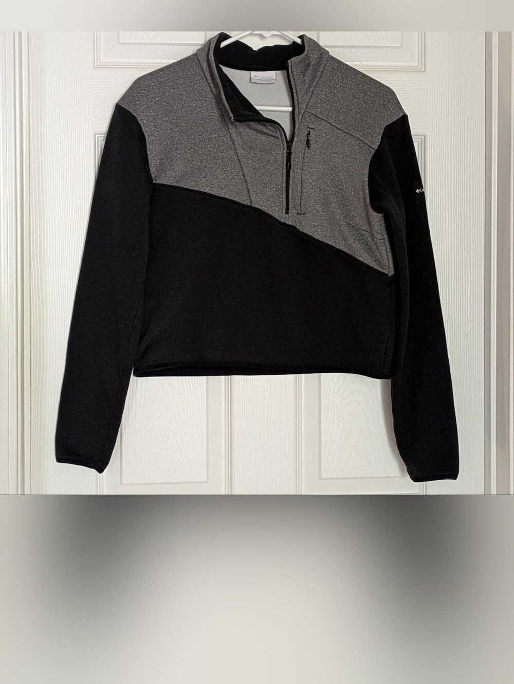 Columbia Lodge Hybrid Pullover Sweater Grey And Black Women's Small